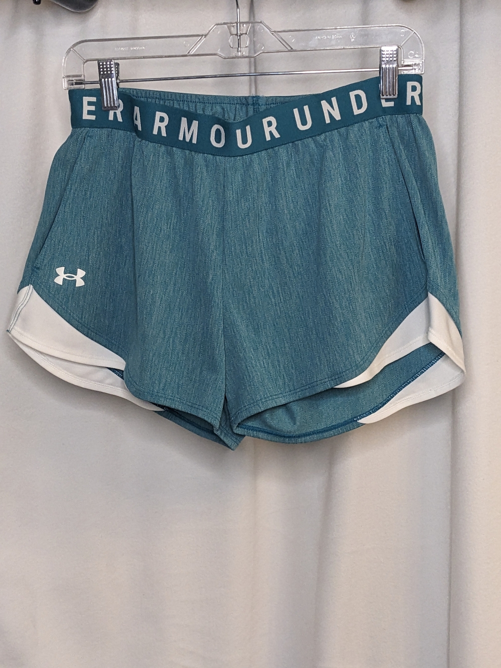 Under Armour Teal Performance Women's Running Shorts with White Trim